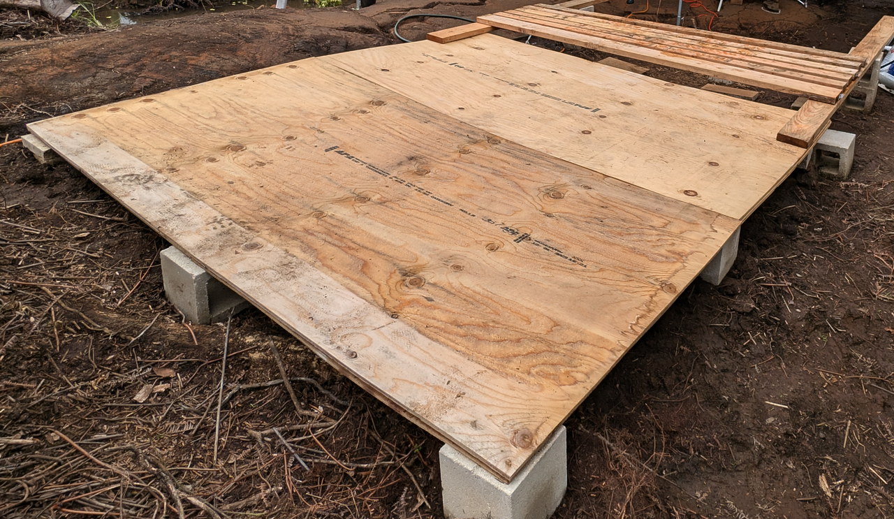 Placeholder — sleeping pads under covered deck